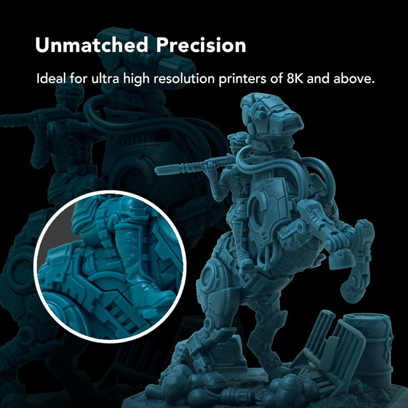 Phrozen Aqua Hyperfine Photopolymer Resin for 9K, 12K or Higher Resolution 3D Printers, 405nm LCD UV-Curing 3D Printing with Low Shrinkage & Superior Precision, Smooth Surface Finish (Blue, 1KG) - Image 4